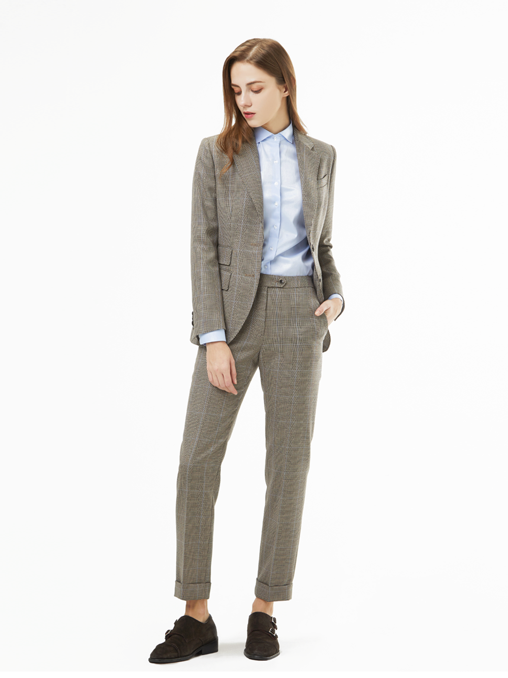 Holland&amp;Sherry Glen Check Suit